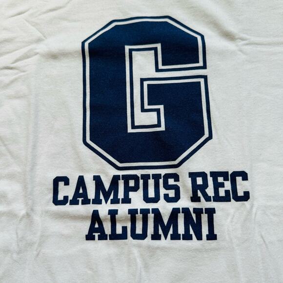 Gildan White Dry Blend Cotton Campus Alumni Tee Shirt Size Medium - Picture 2 of 4